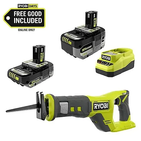 RYOBI ONE+ 18V HIGH PERFORMANCE 4Ah + 2Ah Battery + Reciprocating Saw Kit