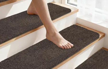 4-Piece COSY HOMEER 28" x 9" Non-Slip Carpet Mat Stair Treads