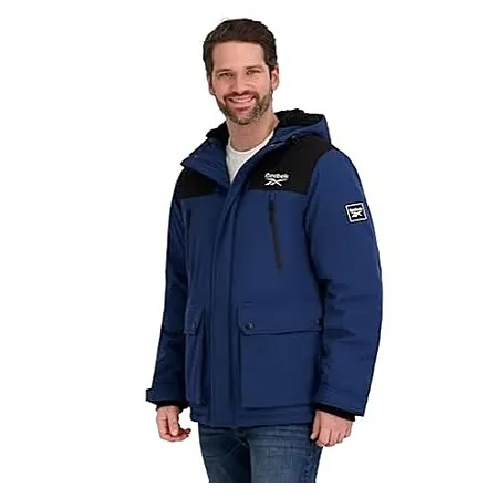 Reebok Men's Insulated Softshell Winter Jacket (Dark Denim or Black, M or L)