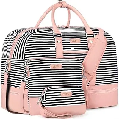 3-Piece Weekender Bag Set with Shoe Compartment