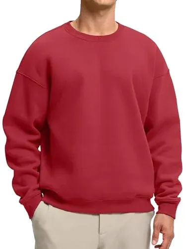 Soothfeel Men's Fleece Crewneck Athletic Sweatshirt Pullover