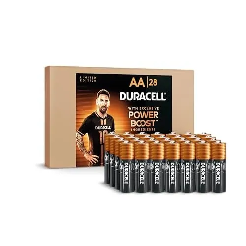 Duracell x Messi Coppertop AA Batteries, 28 Count, Limited Edition