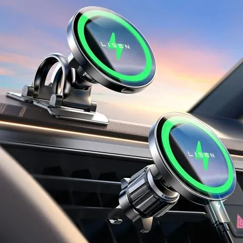 15W Lisen MagSafe Magnetic Wireless Car Mount Charger