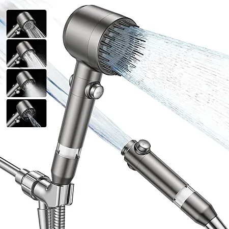 Prime Members: Jomst 4-Spray Mode Handheld Shower Head w/ Stainless Steel Hose