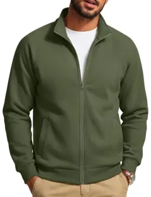 COOFANDY Zip-Up Fleece-Lined Sweatshirt Men's Jacket