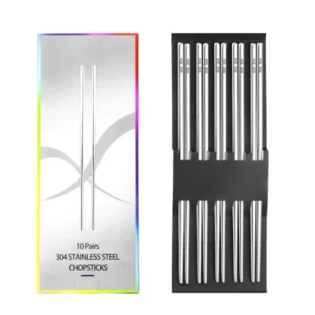 10-Pairs Lazycorner 304 Stainless Steel Chopsticks