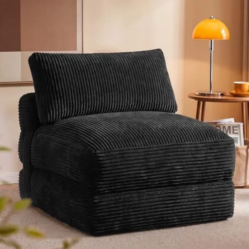 VASAGLE Folding Sofa Bed Convertible Chair Bed with Pillow