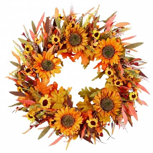 24" Fall Sunflower Door Wreath