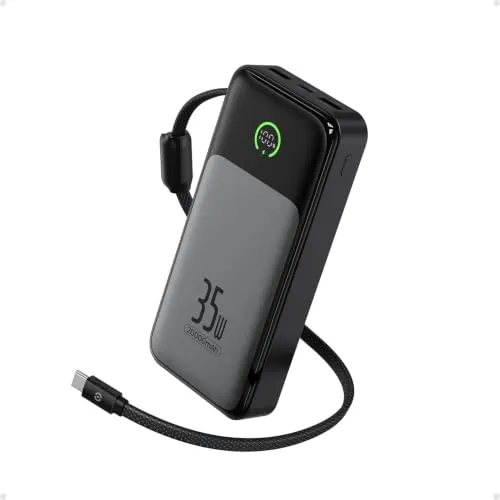 35W Power Bank with Built-in USB-C Cable