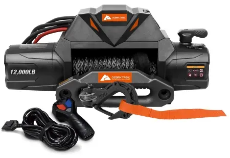 Ozark Trail 12,000lb Electric Winch with 82' Synthetic Tow Rope with Wired Remote