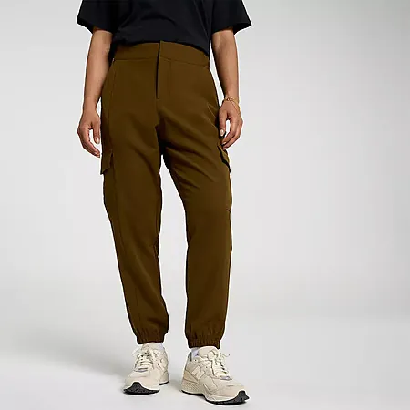 CALIA Women's Effortless Crepe Cargo Jogger Pants (khaki olive)