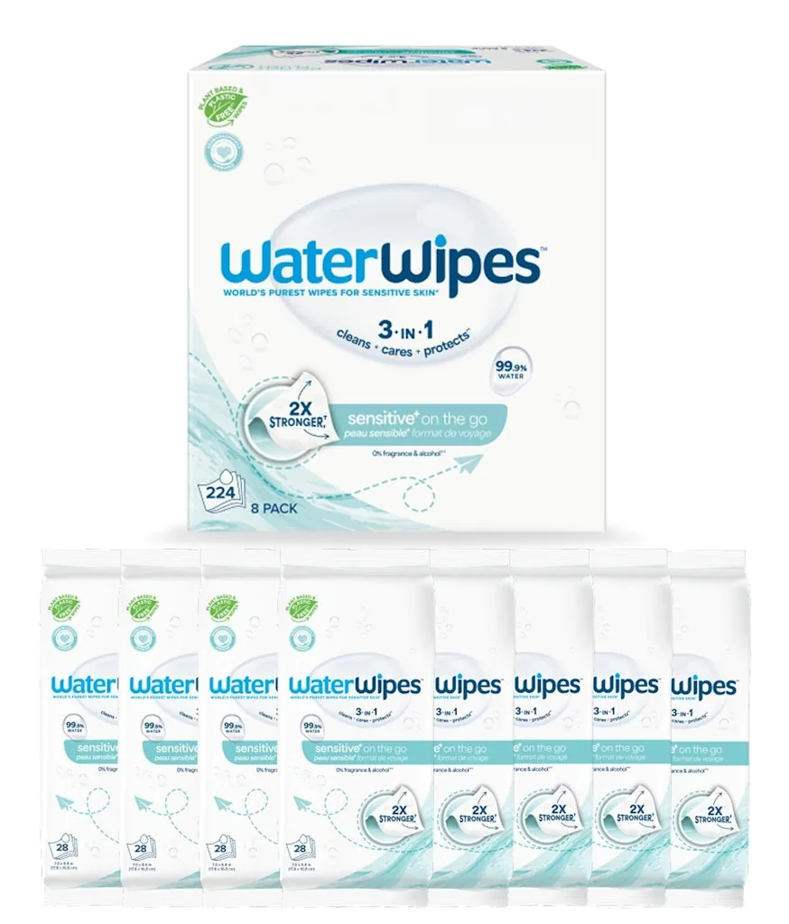 WaterWipes Sensitive+ On the Go Wipes 224-Pack