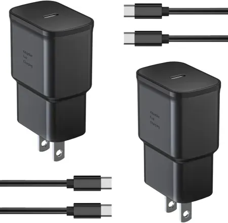 2-Pack PAAU 25W USB-C Fast Chargers With 6' Cable