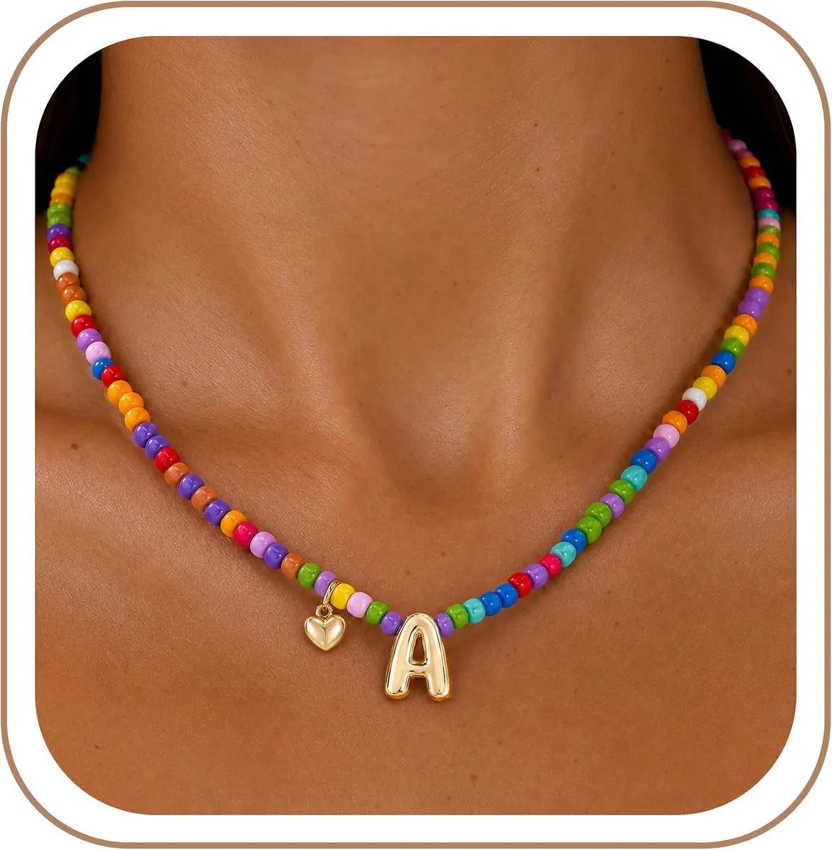 Gionlion Colorful Initial Necklace