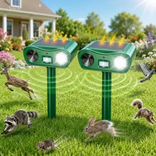Ultrasonic Solar Animal Repeller 2-Pack