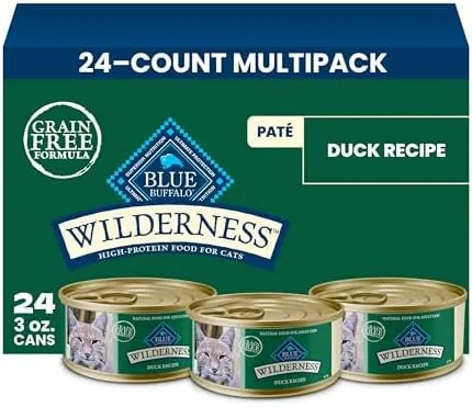 Sel Accts: 24-Ct 3-Oz Blue Buffalo Wilderness Duck Paté Grain-Free Wet Cat Food