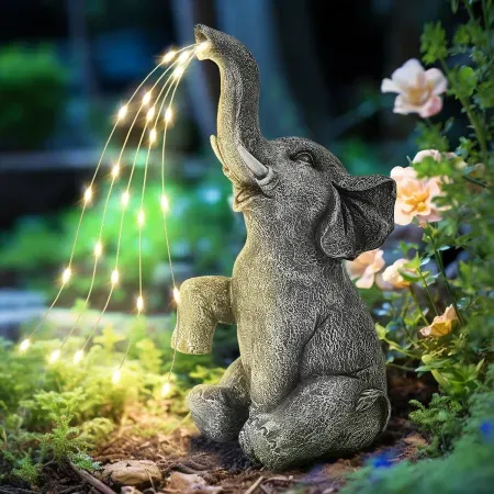 GIGALUMI Solar Elephant Garden Statue