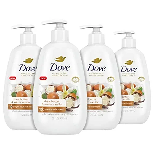 Dove Advanced Care Hand Wash Shea Butter & Warm Vanilla 4 Count 12 oz