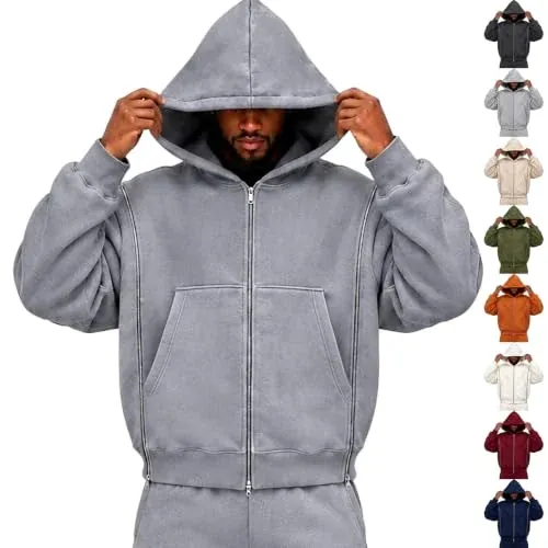 Oversized Zip Up Hoodie with Detachable Side Panels