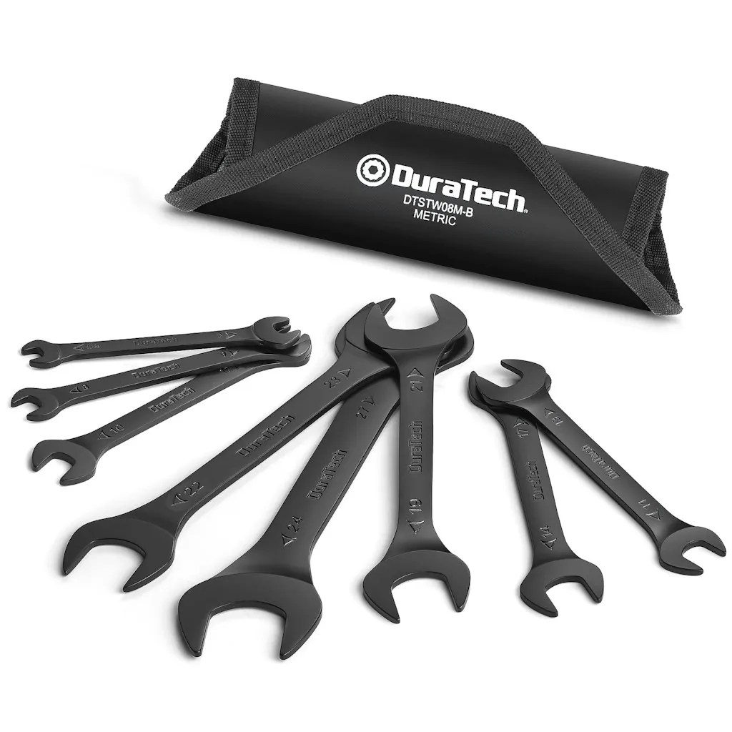 DuraTech Super-Thin 8-Piece Metric Open End Wrench Set