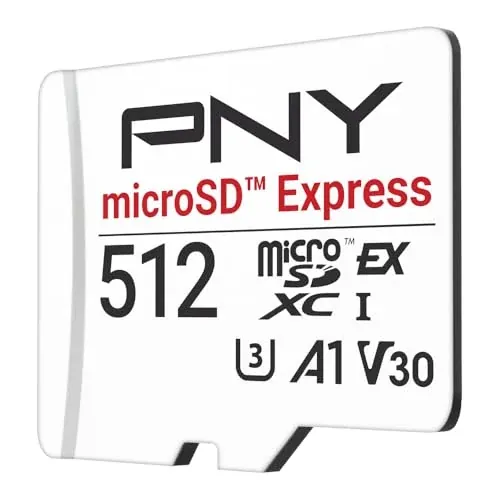 PNY 512GB microSD Express UHS-I U3 V30 A1 microSDXC Flash Memory Card