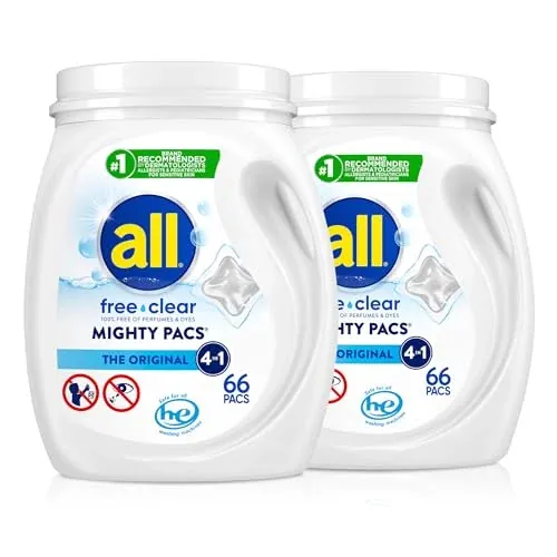 All Free Clear MIGHTY PACS Laundry Detergent Pacs 2-Pack 66-Count