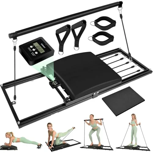Lapee 43.3" 7-in-1 Folding Portable Pilates Reformer Set