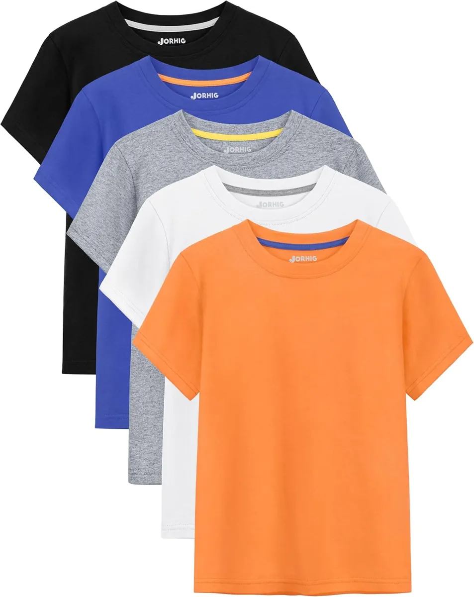 Jorhig Kids 100% Cotton Tees 5-Pack