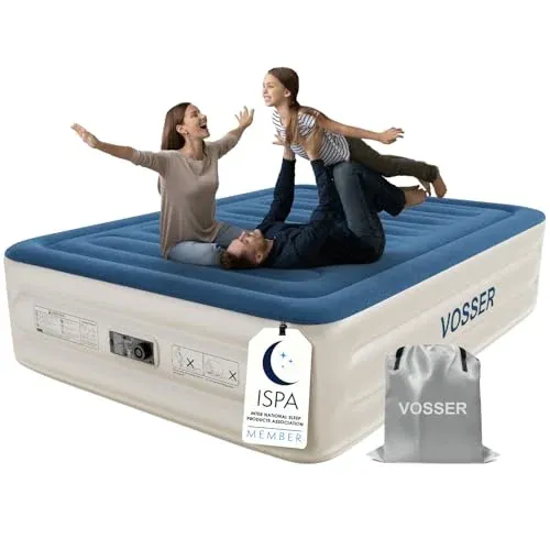 VOSSER Air Mattress Queen 18'' Raised with Built in Pump