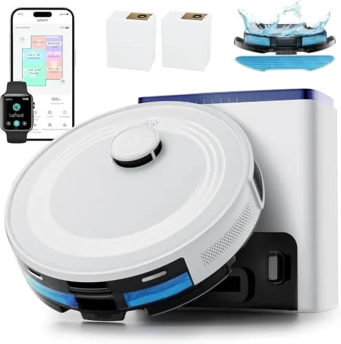 Lefant Robot Vacuum and Mop with 75-Day Self-Emptying and 6000Pa Suction