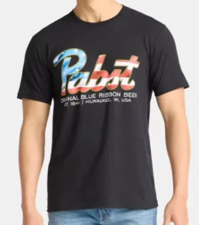 Pabst Blue Ribbon Men's Patriotic PBR Graphic T-Shirt