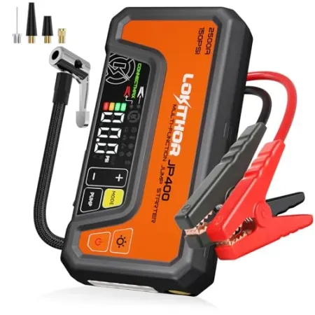 LOKITHOR JP400 2500A 12V Car Battery Booster 150PSI Jump Starter w/ Air Compressor