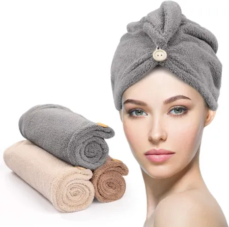 3-Pack Yfong Microfiber Fast Drying Hair Towel Wrap