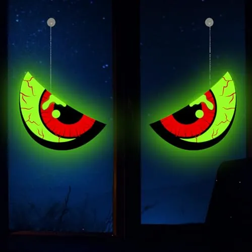 Halloween Window Decorations Spooky Glowing Eyes