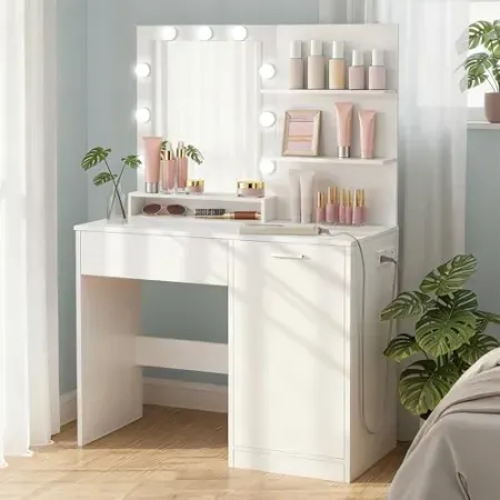 Vasagle Kailyn 35" Vanity Desk with Lights