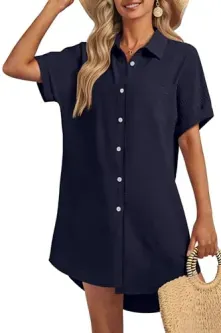 GKBK Button Down Bathing Suit Cover Up Women's Beachwear