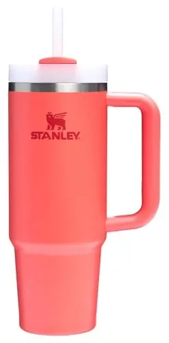 Stanley Quencher H2.0 Flowstate Tumbler w/ Handle & Straw (Hot Coral) 30-Oz