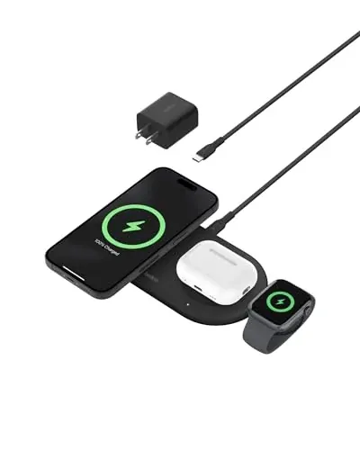 Belkin Qi2 15W Magnetic Wireless Charging Pad 3-in-1