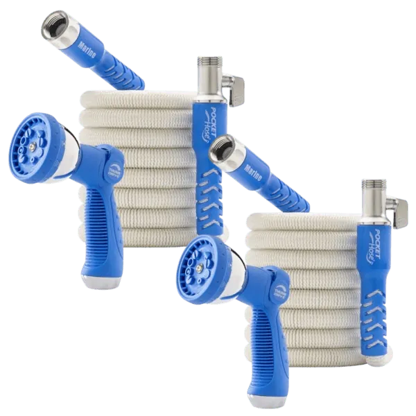 Pocket Hose 50-Foot Expandable Garden Hoses with Hand Sprayers 2-Pack
