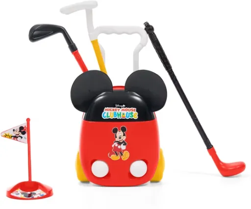 Mickey Mouse 8-Piece Toddler Golf Sports Set with Wheeled Golf Bag