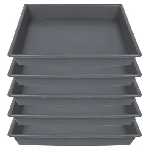 NIMYAU 6" Square Plant Saucers 5-Pack