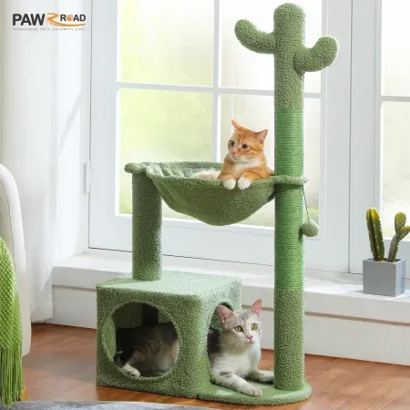 PAWZ Road Cactus Cat Tree Condo 39.4" w/ Hammock