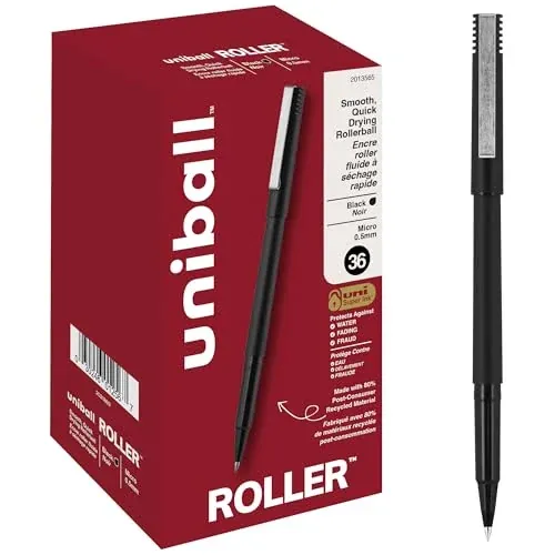 Uni-Ball Roller Pens 72-Pack (Micro, 0.5mm, Black)