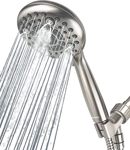 DAKINGS 6-Mode High Pressure Handheld Showerhead Set w/ 60" Stainless Steel Hose