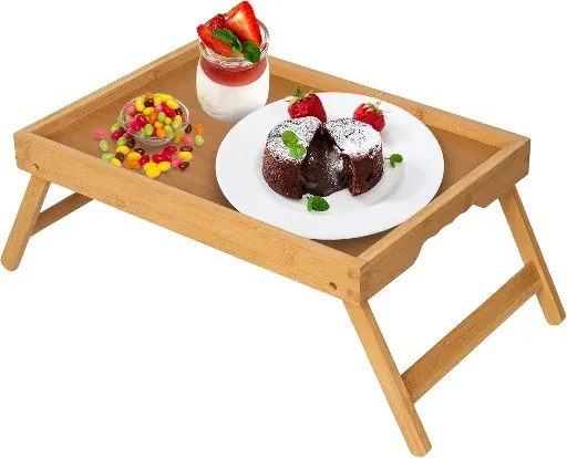 Artmeer Bed Tray Table with Folding Legs