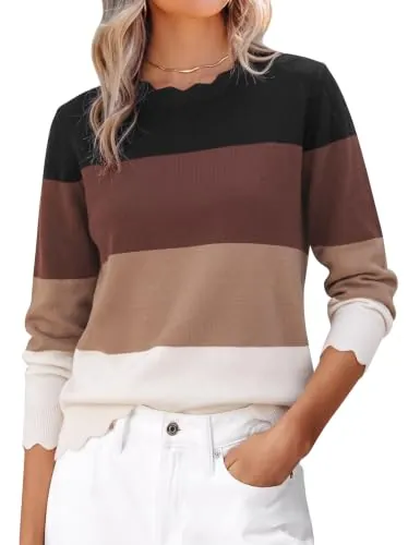 Scalloped Long Sleeve Sweater