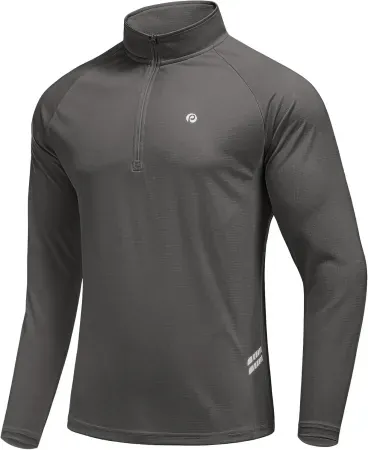 PINSPARK Men's 1/4 Quarter Zip UPF 50+ Athletic Long Sleeve Pullover