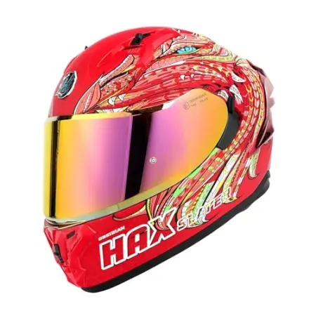 HAX Full Face Dual Visor Adult Motorcycle Helmet (Large)