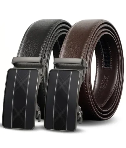 Truyis Men's Leather Ratchet Belt 2 Pack