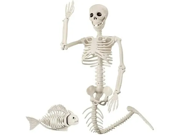 38" Halloween Mermaid & Fish Skeleton Set